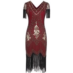 6613 1920 Dresses Plus Size Great Gatsby Dress Themed Roaring 20s Dresses